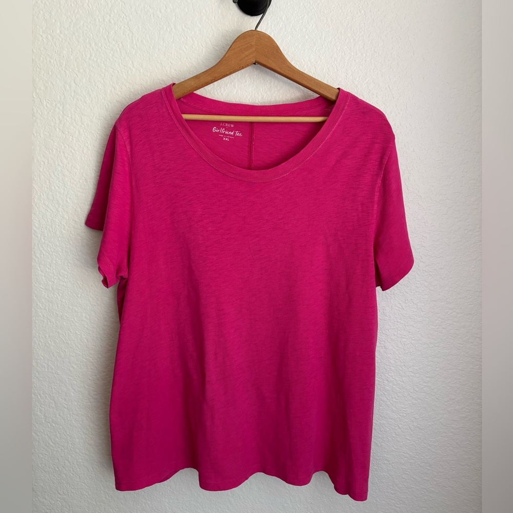 J.Crew Hot Pink Girlfriend Tee